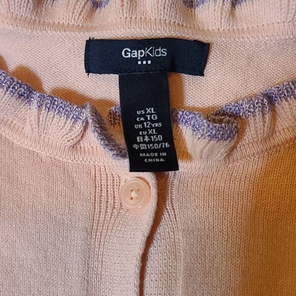 Kids Ruffled Pink Cardigan XL - Picture 2 of 4